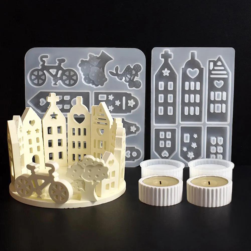 Hollow Easter Bunny Lamp Silhouette Silicone Mold Candle Molds Handmade Aromatherapy Gypsum Ornament Resin Crafts Molds