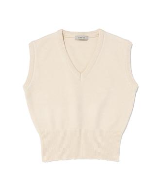 Roidesrois Essential V-Neck Knit Vest (Ivory)
