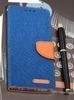 Etui Typu Portfel Do Motorola Edge 60 Pro - Niebieski Pokrowiec Canvas + Szkło