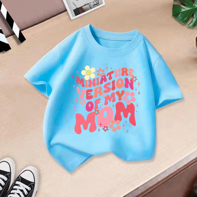 Children T-shirt Letter Printed Kids 100% Cotton Tops 2-13Y O-Neck Short-sleeve T-shirt