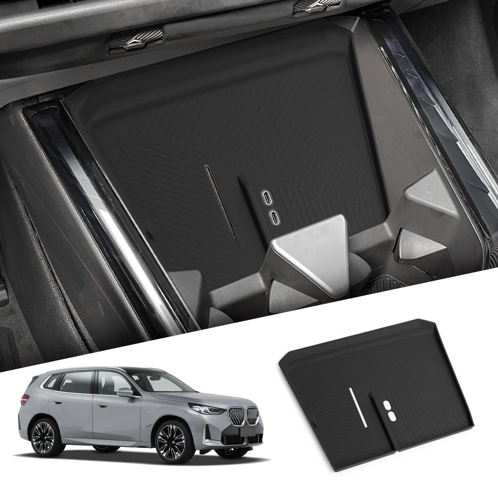 for BMW X3 2025 Car Anti-Slip Pad Silicone Center Console Wireless Charger Interior Accessories Black