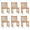 Garden Chairs 6 pcs with Cushions Solid Teak Wood