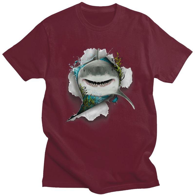 Shark Great White Shark TShirt Pure Cotton Tee Tops Streetwear O Neck Animal Lover Tshirts Casual Short Sleeve Clothing