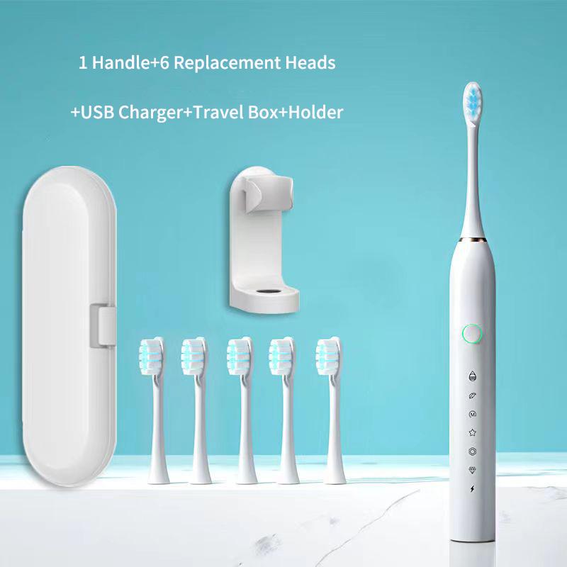 Módní sonický elektrický zubní kartáček dobíjecí pro dospělé Inteligentní časovač pro 6 režimů IPX7 Vodotěsné ultrazvukové zubní kartáčky cestovní box