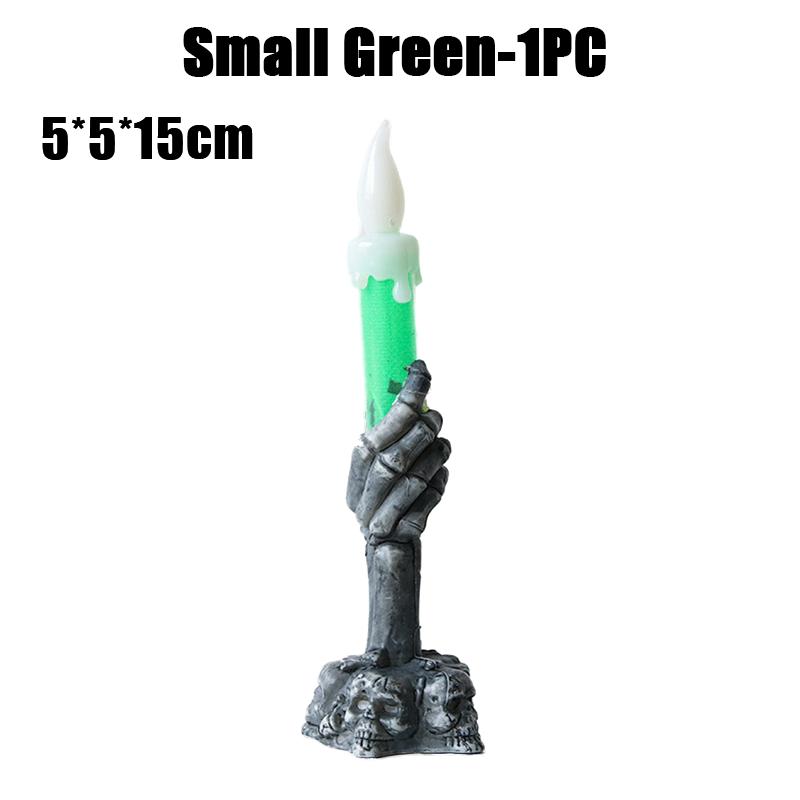 

Halloween LED Lights Skull Ghost Holding Candle Lamp Holloween Party Table Top Decorations for Home Haunted House Ornaments