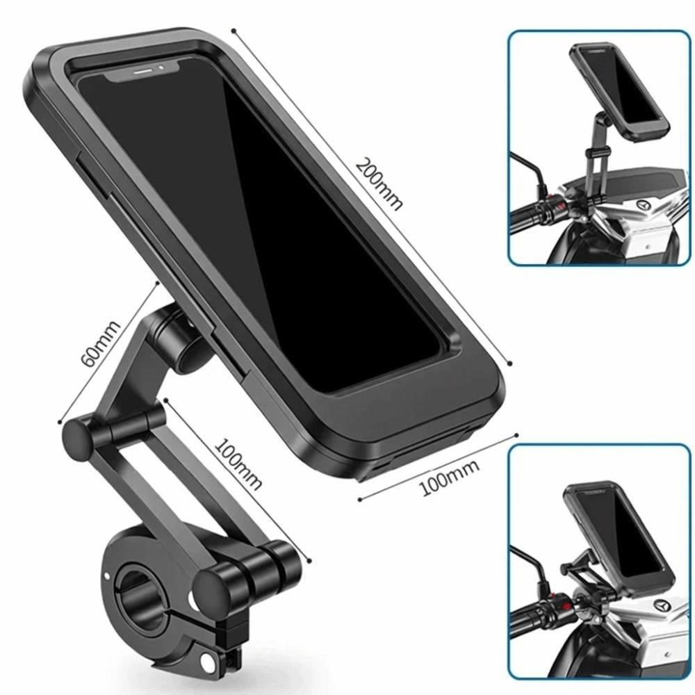Anti-shake Motorcycle Phone Holder 360° Swivel Waterproof Rearview Mirror Bracket Universal Adjustable Bicycle Phone Stand MTB
