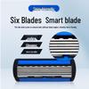 6-Layer Ultra-Thin Men's Razor with Replaceable Anti-Scratch Heads