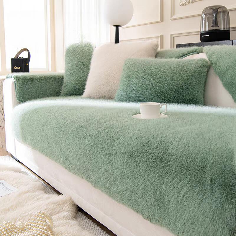 1pc French Thickened Plush Sofa Slipcover, Sofa Cover, Anti-Cat Scratch Couch Cover Furniture Protector For Bedroom Office Living Room Home Decor