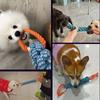 Langlebiges Baumwollmischungs-Hundeseil-Kauspielzeug mit Doppelring, Bissfest, zum Zerrspiel, Interaktives Kauspielzeug für kleine Hunde, Training, Spiel