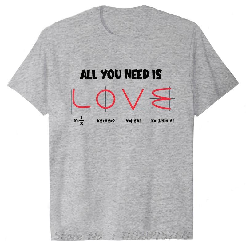 Retro Mens Clothing All You Need Is Love Math Equation Oversized Tshirt Summer Fashion Cotton Tshirt Casual Fitness T Shirt S