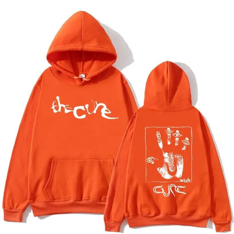 90S Rock Band The Cure Wish Potisk Mikiny Unisex Dámská Módní Mikina Harajuku Oversized Gotická Hip Hop Fleecová mikina s kapucí