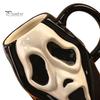 Interesting Niche Holiday Present Horror Face Ceramic Coffee Mug, Unique Mask Water Funny Daily Cup Cup, 385ml Capacity, Decorative Drinkware