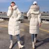 Nova jaqueta de inverno feminina parkas gola de pele com capuz algodão acolchoado casaco longo coreano solto quente engrossar outwear