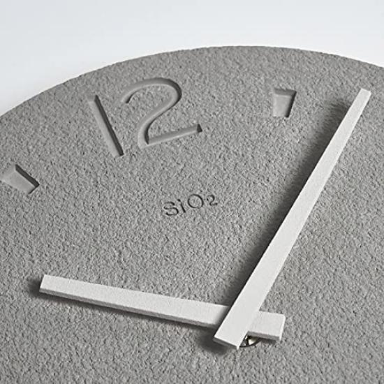 Lemnos Analog Wall Diatomaceous Diatomaceous Earth Clock Diameter Thickness 4cm Clock, Earth, Gray, (Scraped Finish), NY21-03GY, 28.5cm,