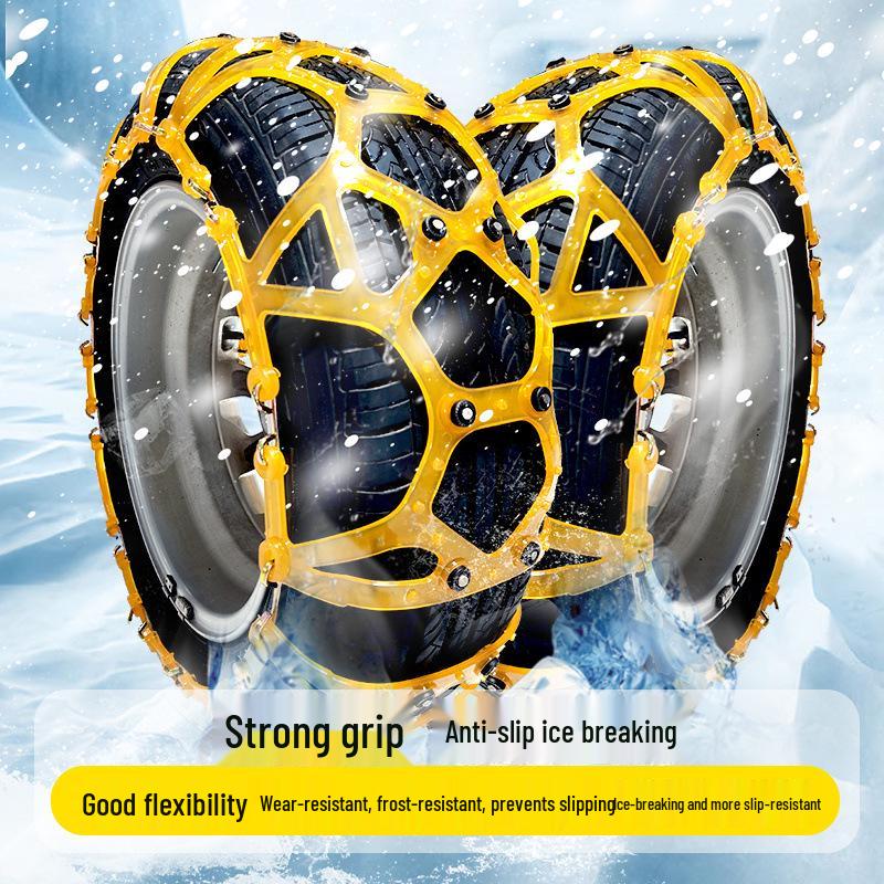Universal Anti-Skid Snow Chains for Car, Van, SUV - Durable Cow Tendon, Wear-Resistant, Suitable for All Four Wheels