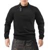 Men's Long-Sleeve Warm Tactical Sweatshirt with Stand-Up Collar, Solid Color, European Size for Spring and Autumn.