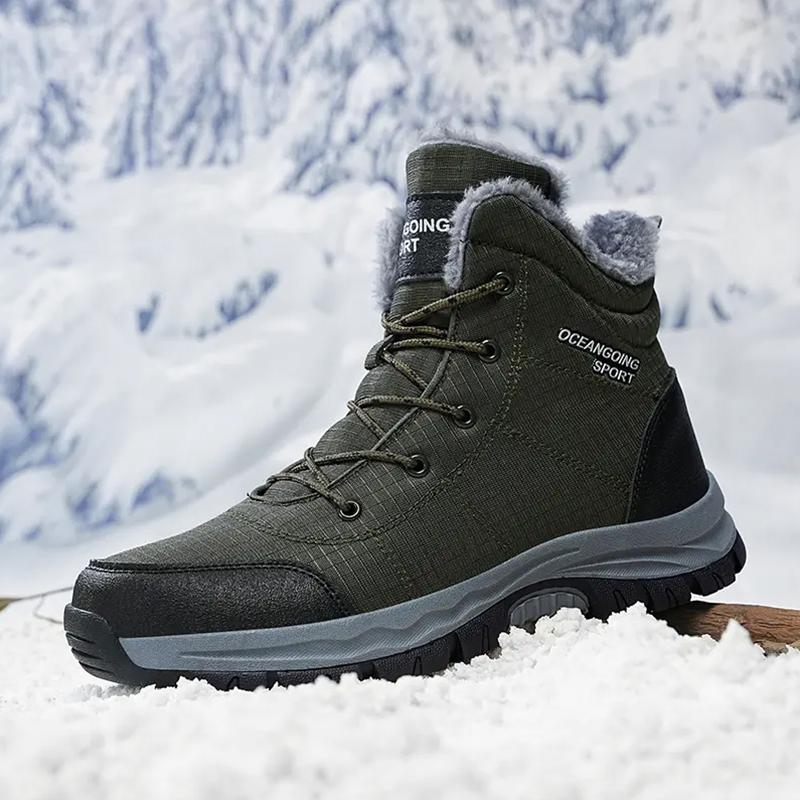 Snow Boots Man Platform Boots Non-slip Men Winter Shoes Plush Warm Ankle Boots Waterproof Comfortable Male Boot Big Size 48