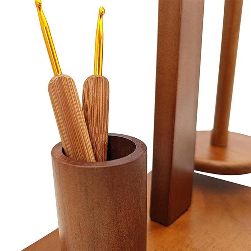Aug. Wooden Yarn Holder Phone Stand, Wooden Yarn Holder With Phone Stand, Magnetic Wooden Yarn Spool Rack