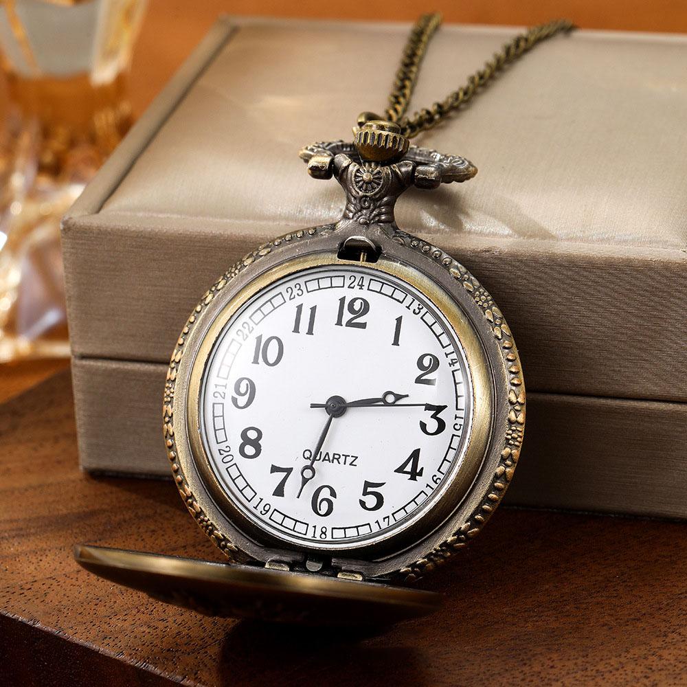 Vintage Charm Black Unisex Fashion Roman Number Quartz Steampunk Pocket Watch Women Man Necklace Pendant with Chain Gift