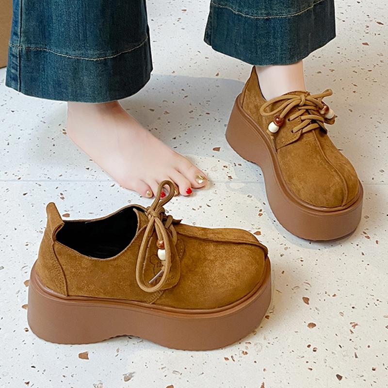 Fashion Flats Platform Women Loafers Shoes Mary Jance Fashion Lace Up Shoes 2025 Casual Woman's Sport Shoes Autumn Dress Mujer Zapatos