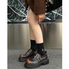 Genuine Leather Platform Leather Shoes Women's Shoes Early Spring New All-Match Double Buckle Loafers Mary Jane Shoes Pumps