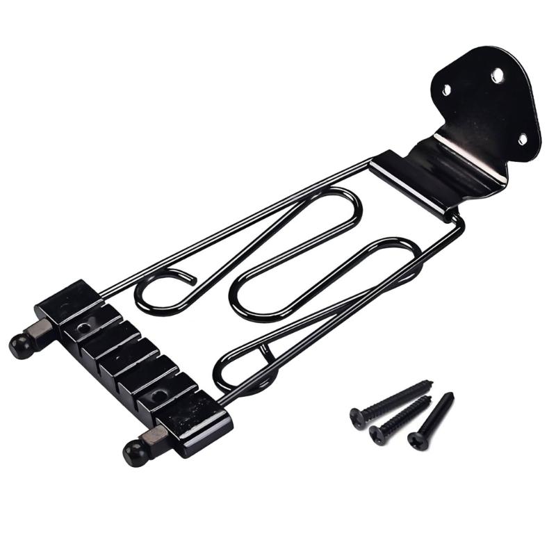 Alloy Electric Guitar Bridge with Smooth Finishs Metal Tailpiece for Stable Tuning and Reduced String Breakage