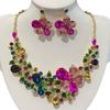 Blumen Halsketten- und Ohrring-Set - Brautkleid-Accessoire für Brautjungfern beim Hochzeitsbankett