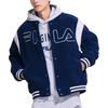 Fila Letter Color Block Single-Breasted Long Sleeve Baseball Jacket Men Jackets Deep-Dark-Blue F11M349502F-DB