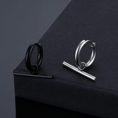 Design Punk Line Geometric Hoop Earrings Pendant Women Men Unisex Party Ear Jewelry Gift For Friends