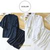 Jinbei Short Top and Bottom Made in Front Opening M [One Ambu] Men's Pajamas, Sleeves, Shorts, Set, 100% Cotton, Stylish, Japan, Cotton, Top,