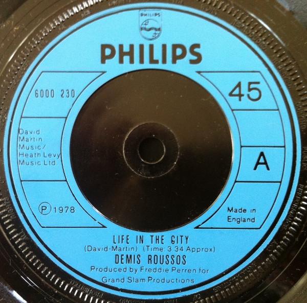 

7inch Record DEMIS ROUSSOS - Life In The City 6000230 Philips 1978 UK Soul/Funk Used