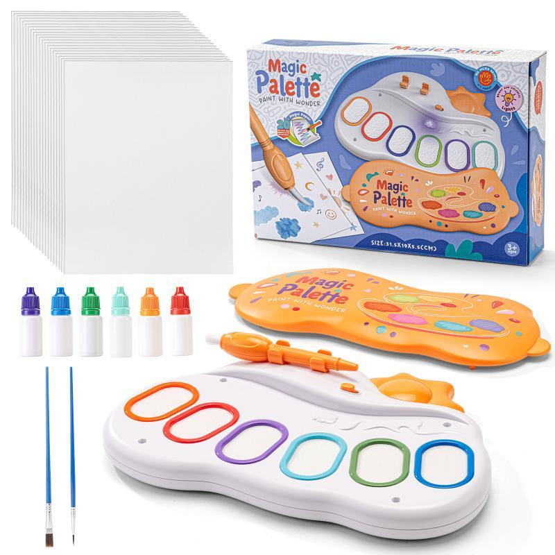 Kids Magic Drawing Paint Palette Toy With Light Sound Effect Toddler Doodle Drawing Board Educational Learning Toy Children Gift