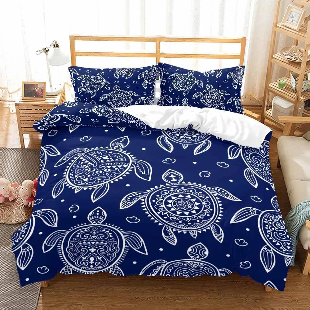 Comforter 3D Printed Sea Turtles Bedding Set Single Adults S Cute Queen King Bedroom Bedclothes Marine Organism