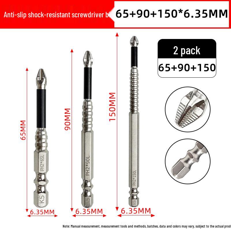 K5 Impact-Resistant Anti-Slip Magnetic Phillips Screwdriver Bit Set for Hand Drill Electric Screwdriver