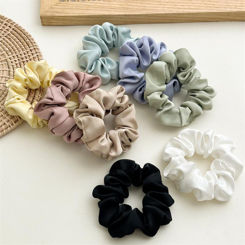 Matte Luster Muted Color Scrunchies Minimalist Gray Blue Elastic Bands Soft Touch Hair Ties For Daily Casual Wear