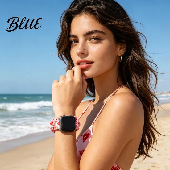 Cute Print Watch Strap Elastic Scrunchie Band Scrunch Fabric Stretchy
