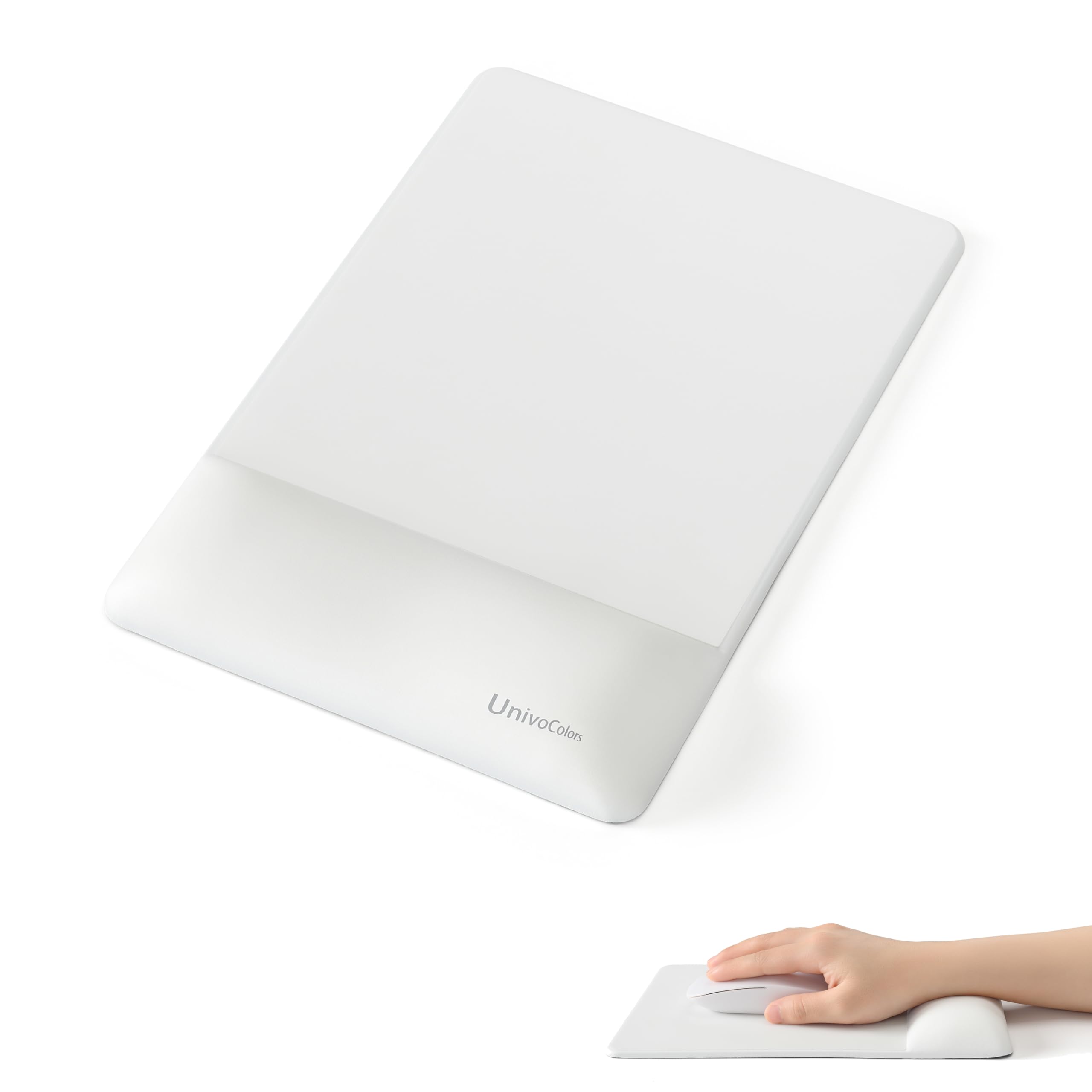 

UnivoColors Mouse Pad with Integrated Wrist Premium PU Ergonomic Supports Long Reduces Memory Foam Relieves Wrist and Has a Bottom Rest, Material,