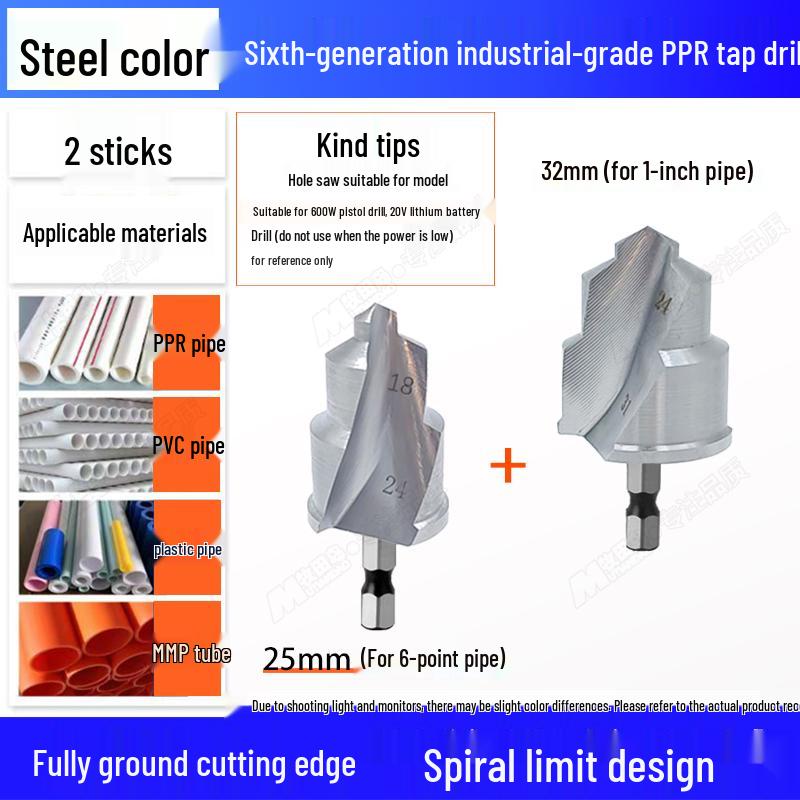 Hex Shank T-Handle Drill Bit and Pipe Reamer Hole Opener