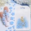 1 Set Flower Petal Nail Art Charm 3D Resin Floral Petal Golden Beads DIY