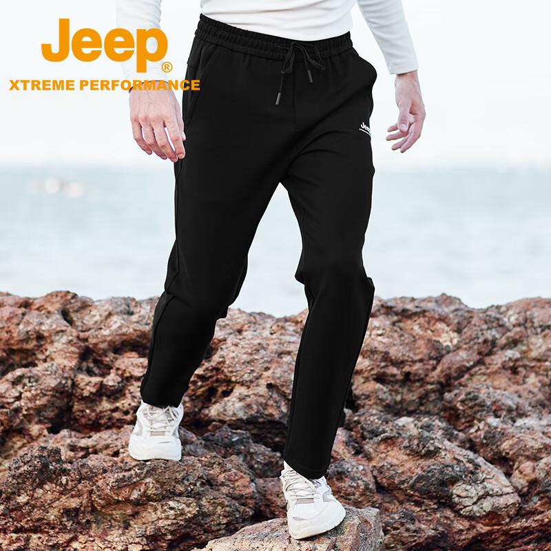 Jeep Men's Thickened Warm Outdoor Casual Knit Pants