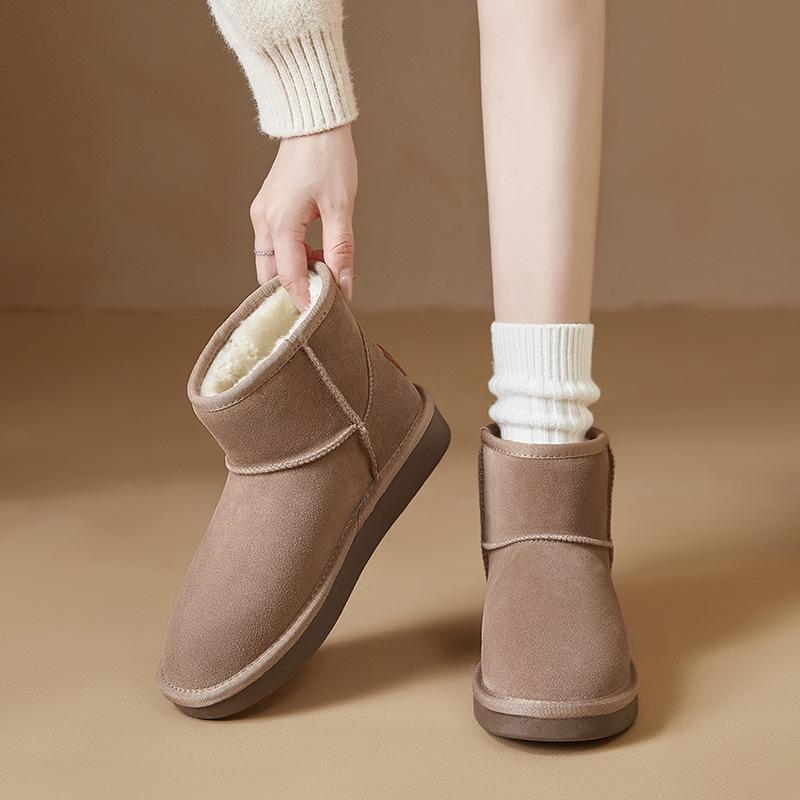 Augustus snow boots autumn and winter new velvet thickened short boots platform casual comfortable bread cotton shoes