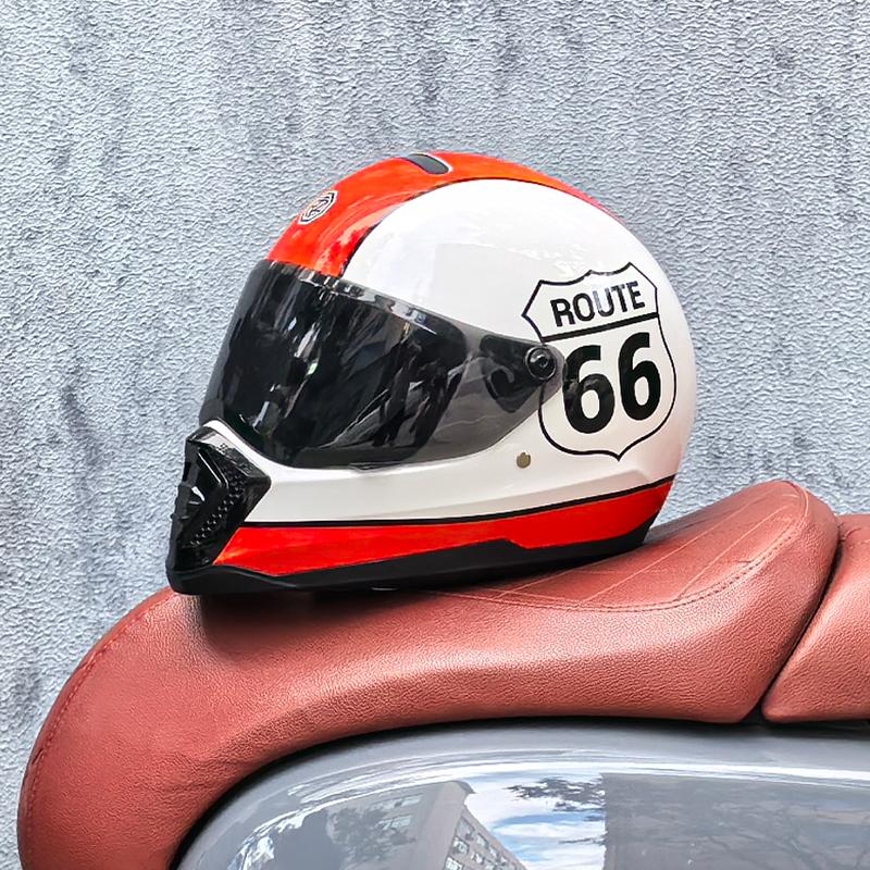 ORZ retro motorcycle helmet, American cruise full helmet, motorcycle with free brim