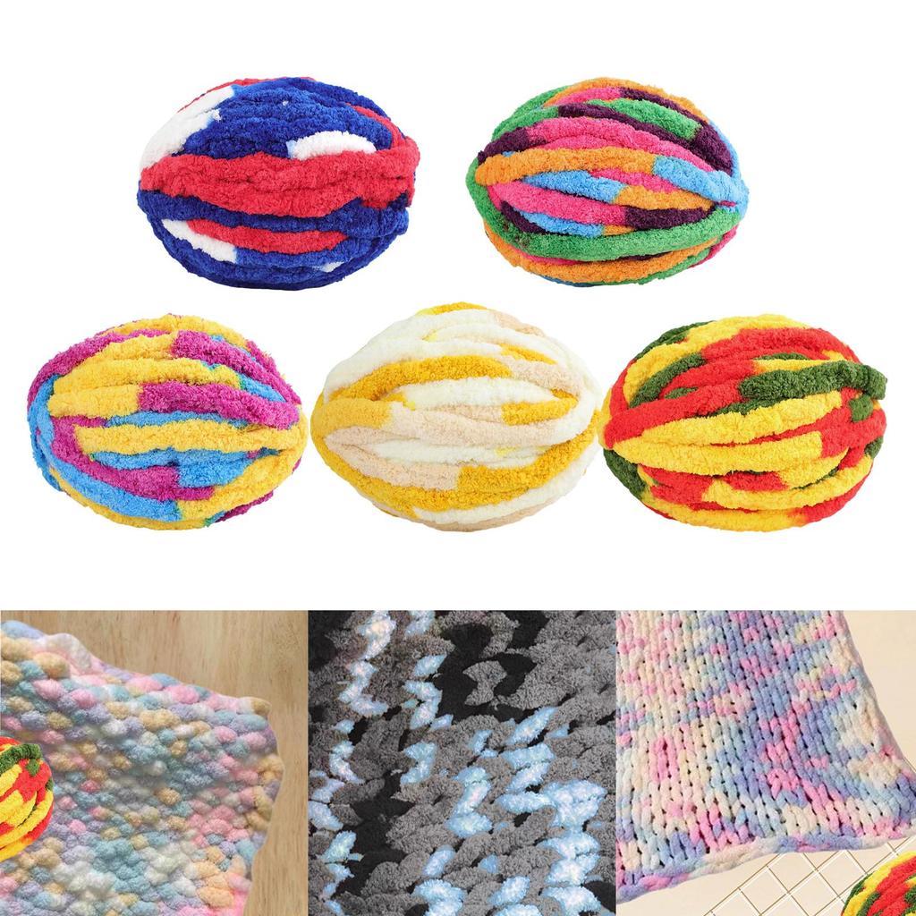 Chunky Wool Yarn Giant Hand Knitting Polyester Plush Blanket Material DIY Rug Yarn for Cushions and Pet Beds