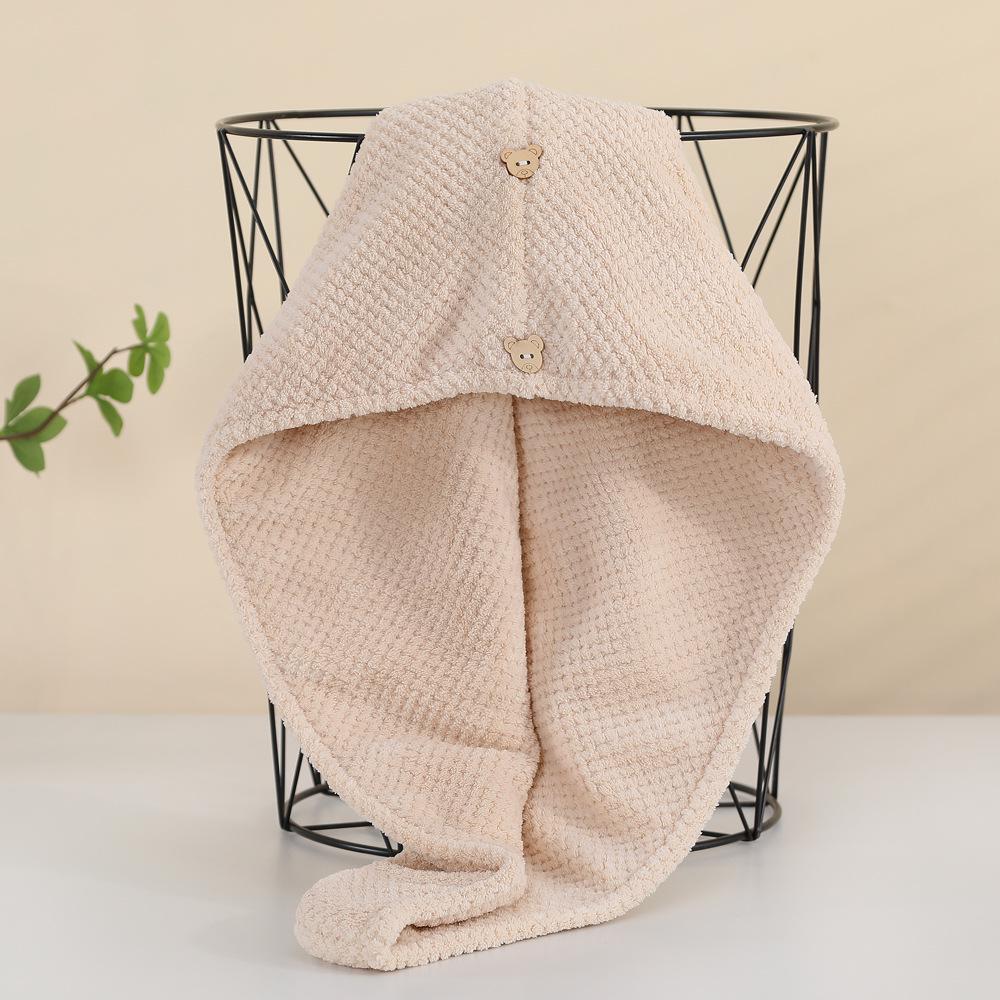 Burlap Quick-Dry Double-Layer Hair Wrap Towel - Water-Absorbent Bath Cap for Women