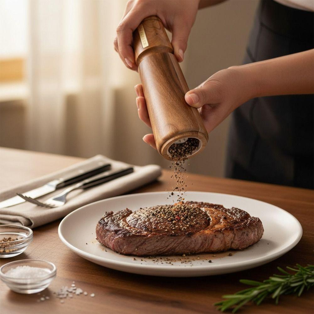 Adjustable Particle Size Pepper Grinder Ceramic Core Pepper Grinding Bottle Seasoning Bottle  Steak