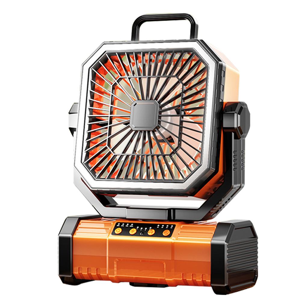 9000mAh Battery Operated Fan Portable Rechargeable Desk Camping Fan with LED Light and Hook Outdoor Fan for Tent Car Trip