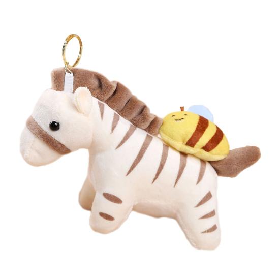 Plush Doll Pendant Pull Type Zebra Elephant Bee Shark Design Decorative