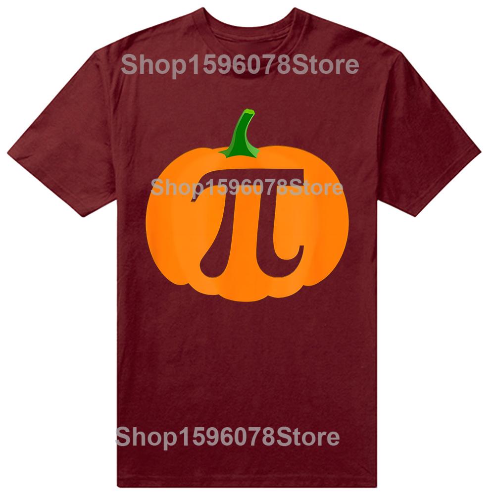 Pumpkin Pi Funny Halloween Thanksgiving Pie TShirt Summer Men Fashion T Shirts Cotton Short Sleeve Oversized Loose Tshirt Tops