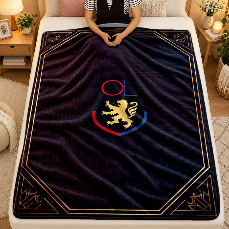 Flannel BlanketLyon FC Warm Soft Throw Blanket for Indoor Sofa Bed Living Room Use