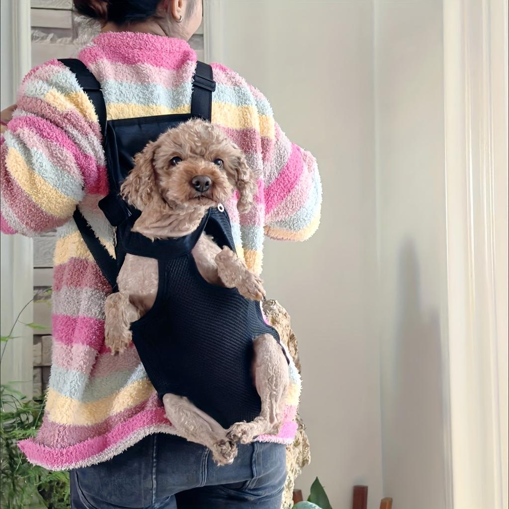Versatile Voyage, Breathable Mesh Pet Backpack for Small Dogs & Cats - Portable, Zippered Carrier with Comfort Shoulder Straps